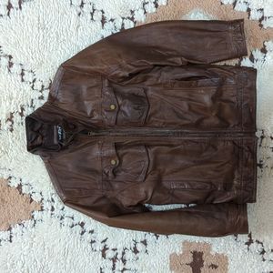 Black Rivet Brown Leather Jacket